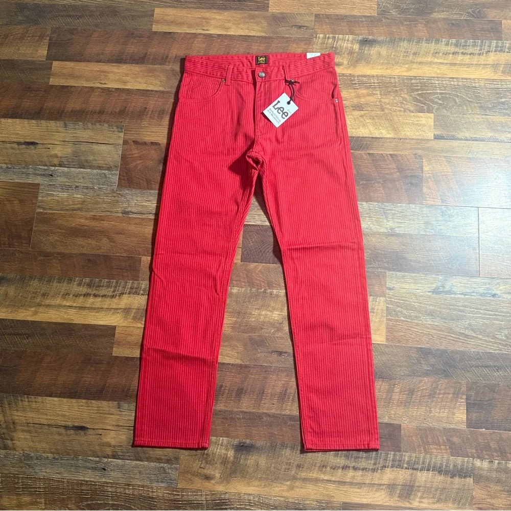 NWT Lee x Alife Collab Red Pinstripe Tapered Leg Jeans 32x32